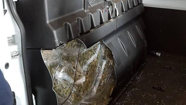 La marihuana en el interior de la furgoneta