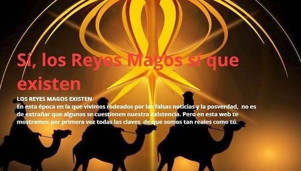 La cabecera de la página web 'Los Reyes Magos existen