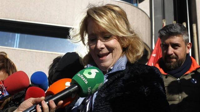 Esperanza Aguirre a la salida de la Audiencia Provincial de Madrid
