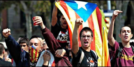 Manifestantes independetistas catalanes.