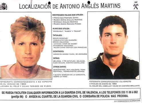 Cartel de búsqueda de Antonio Anglés.