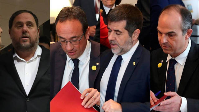 Los cuatro políticos catalanes presos.