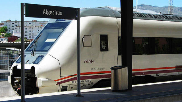Un tren en la estación de Algeciras.