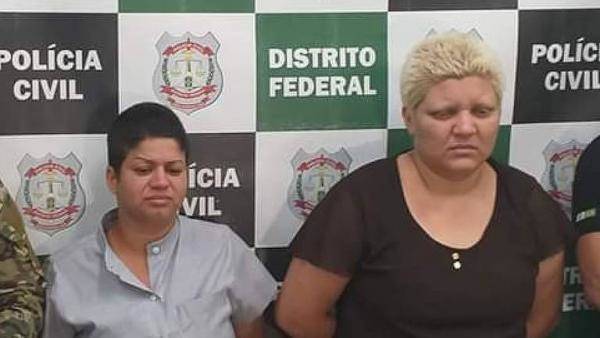 Rosana Candido y Kacyla Pessoa, tras ser detenidas. /Policia Judicial de Brasil.