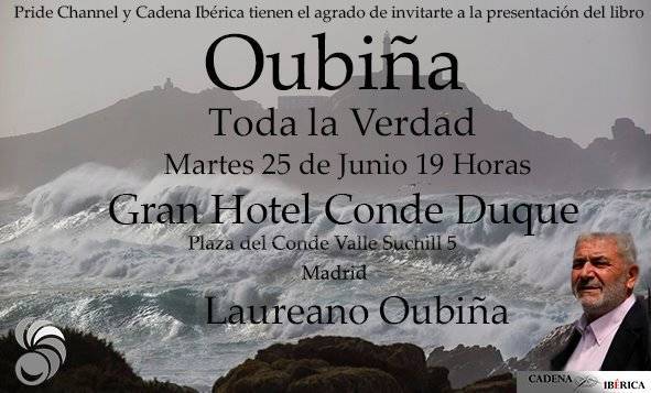Invitación para la presentación del libro de Laureano Oubiña.