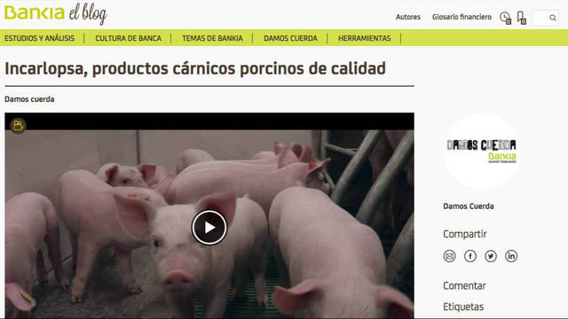 Imagen del blog corporativo de Bankia.
