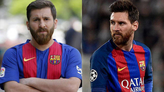 Reza Parastesh y Leo Messi.