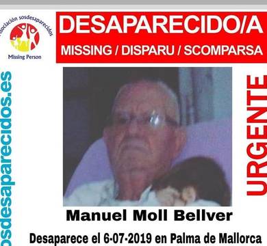 Manuel Moll desapareció este sábado. 