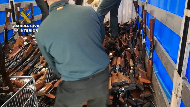 La Guardia Civil destruyó miles de armas en 2018.