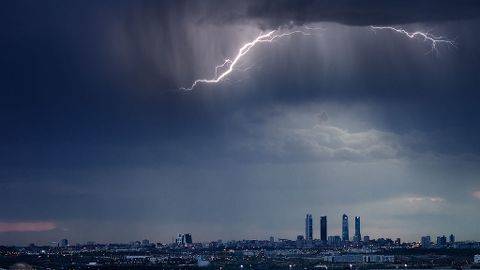 Imagen de la tormenta caída en Madrid.