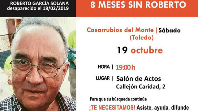 Roberto García Solana lleva ocho meses desaparecido
