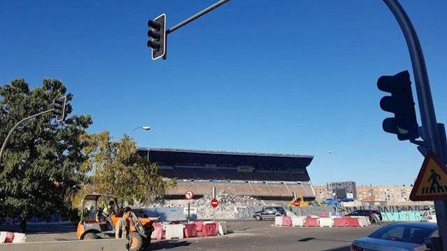 Obras de demolición en el Estadio Vicente Calderón