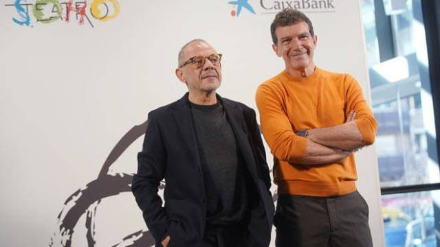 Lluís Pasqual y Antonio Banderas en la presentación del Teatro del Soho
