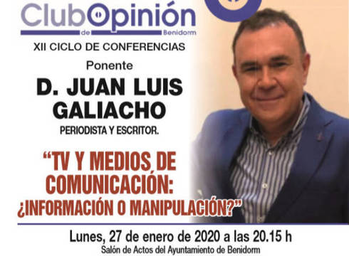 El director de elcierredigital.com Juan Luis Galiacho estará presente en el Club Opinión de Benidorm