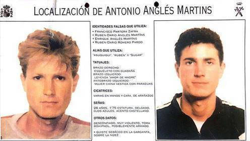Cartel de búsqueda de Antonio Anglés. 
