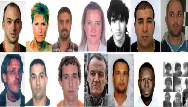 Hasta catorce individuos integran la lista de los delincuentes buscados por la justicia española