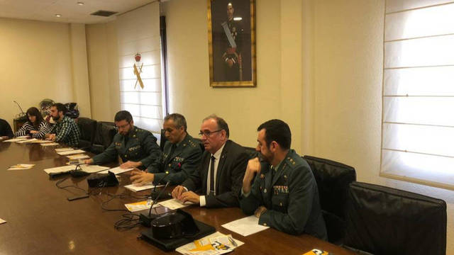 De derecha a Izquierda, el teniente coronel Juan Carretero, Joaquín Amills, el coronel Sánchez y el teniente coronel Canllas.