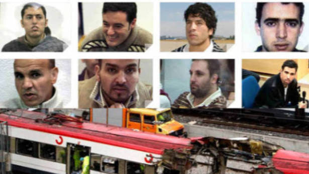 Los ocho acusados y juzgados por los atentados del 11-M.