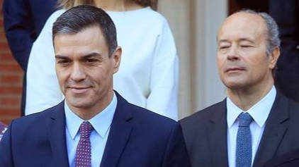 El presidente del Gobierno Pedro Sánchez y el ministro de Justicia Juan Carlos Campo