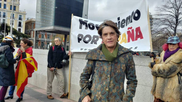 Pilar Gutiérrez durante una protesta.