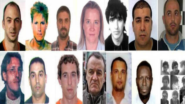Algunos de los delincuentes más buscados en un montaje gráfico.