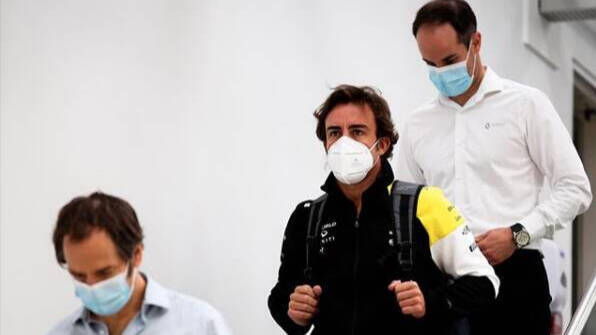 Alonso en las instalaciones de Renault el pasado martes.