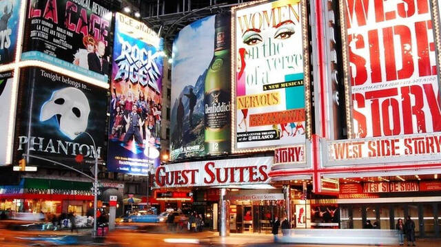 Teatros Broadway en Nueva York. 