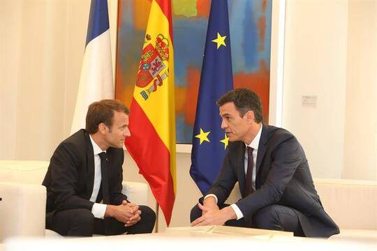 Sánchez y Macron, reunidos en la Moncloa.