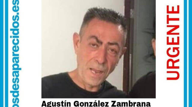 Agustín González en el cartel de SOSDesaparecidos.