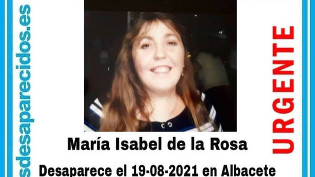 Alerta de la desaparición de María Isabel.