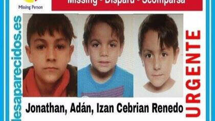 Jonathan, Adán e Izan, los tres menores desaparecidos. 