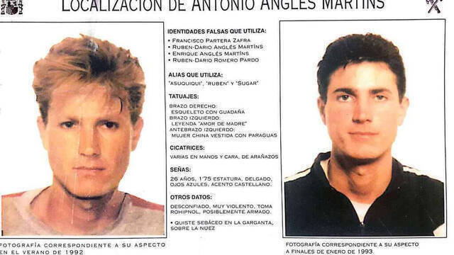 Cartel de búsqueda de Antonio Angles. 