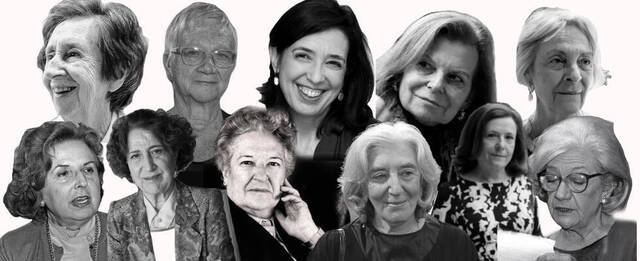 Las once mujeres que han formado parte de la RAE a lo largo de su historia.