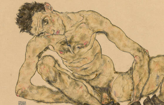 'Autoretrato desnudo' de Egon Schiele.