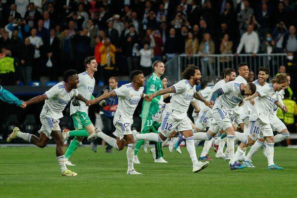 Jugadores Real Madrid celebrando su última remontada.
