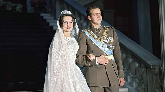 Juan Carlos y Sofía durante la boda en Atenas. 