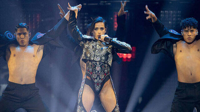 Chanel Terrero en la actuación de Eurovisión. 