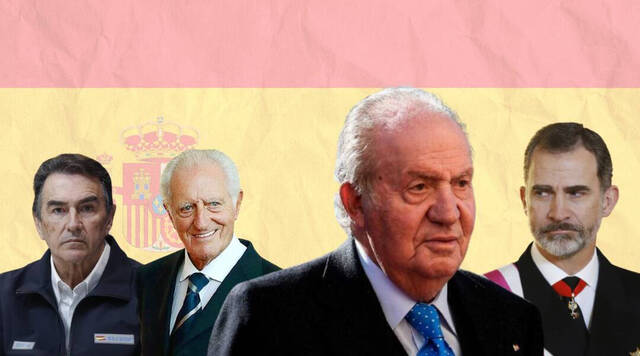 De izquierda a derecha, Pedro Campos, Josep Cusí, don Juan Carlos y el rey Felipe VI.
