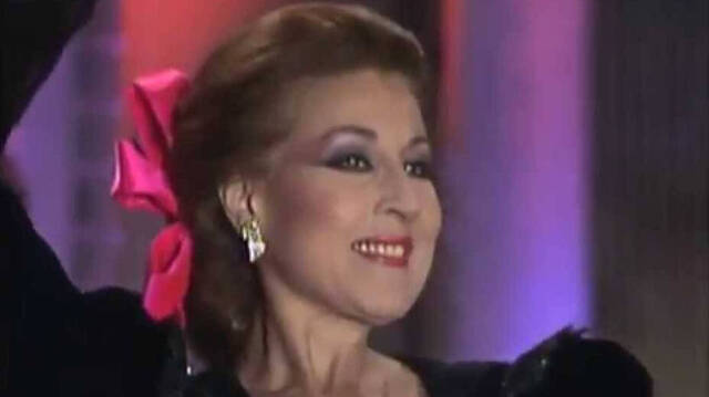 Gracia Montes durante una actuación en Canal Sur en 1989. 