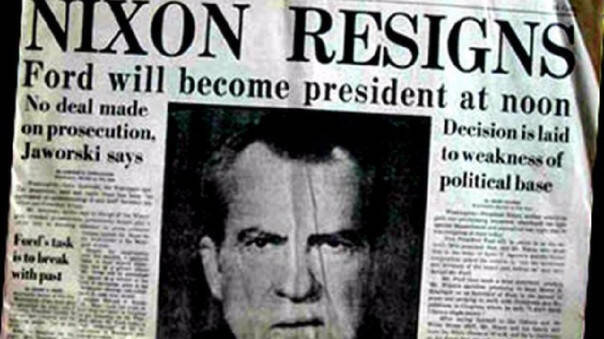 Richard Nixon acabó dimitiendo en 1974 dos años después del escándalo Watergate.