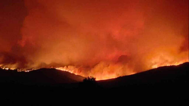 Imagen del incendio de la Sierra de la Culebra, en Zamora.