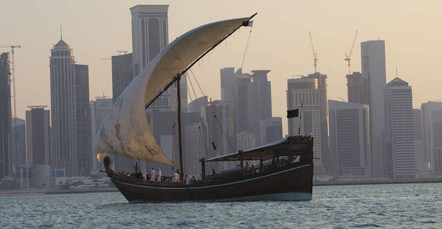 Barco de Qatar tradicional que ha visitado Barcelona para promocionar el Mundial. 