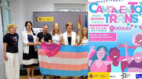 Presentación y cartel del campamento trans.