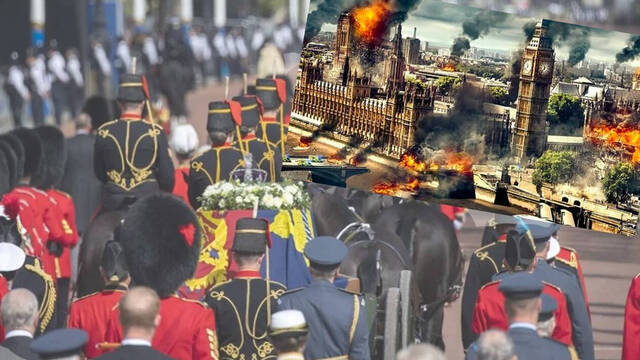 Le película 'Objetivo: Londres' fantaseaba con posible antentado en un funeral de Estado. 