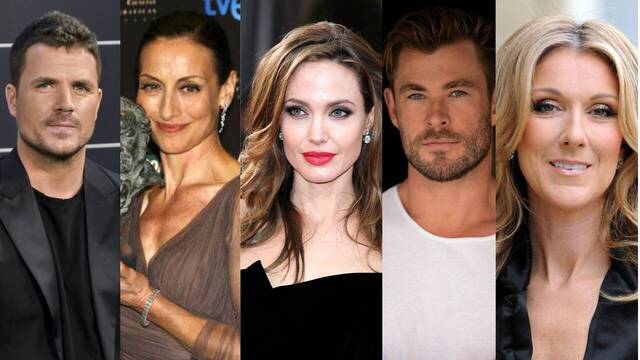 Dani Martin, Carme Elías, Angelina Jolie, Chris Hemsworth y Céline Dion.