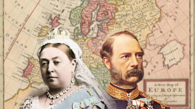 La reina Victoria I de Inglaterra y el rey Christian IX de Dinamarca.