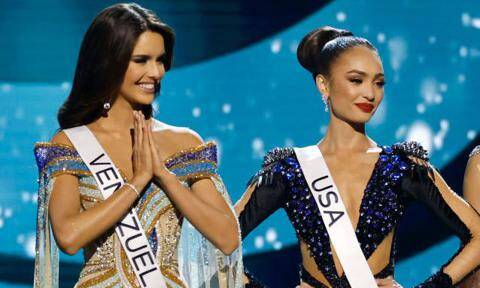 Miss Venezuela junto a Miss USA.