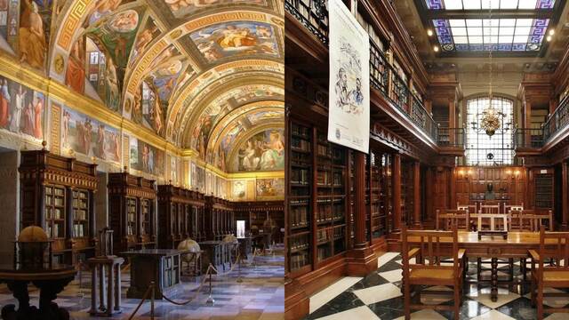 La Biblioteca de El Escorial y la de Menéndez Pelayo en Santander