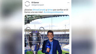 Polémica publicidad en RTVE de 'El Ganso': La marca elogió al jefe de deportes Arsenio Cañada