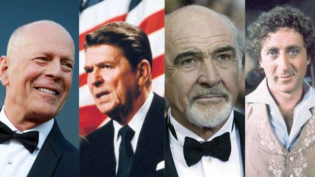 Bruce Willis, Ronald Reagan,Sean Connery y Gene Wilder.